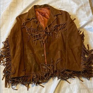 Brown Fringe Suede Jacket Chevalier